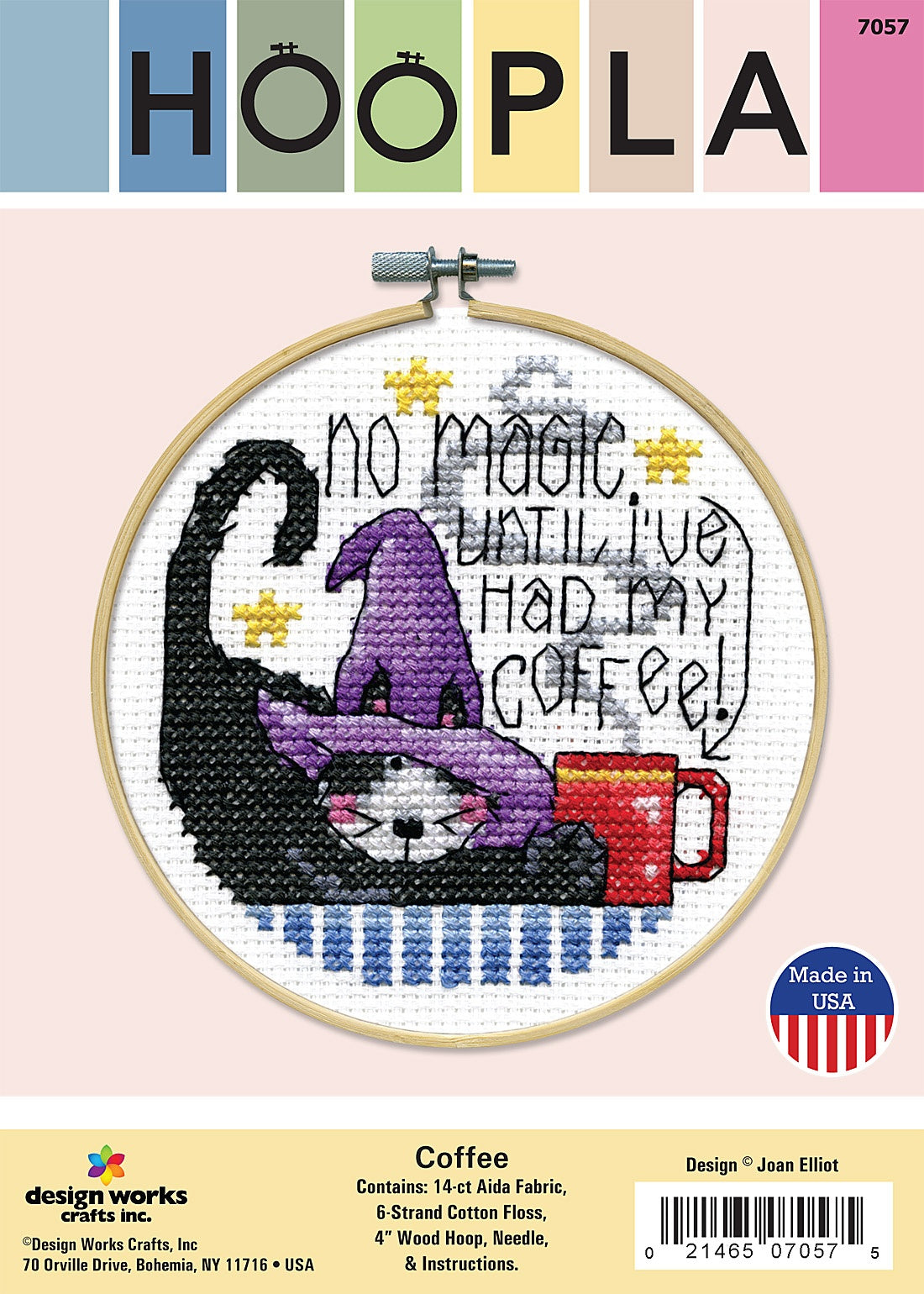 Design Works Counted Cross Stitch Kit 4" Round-Coffee (14 Count)