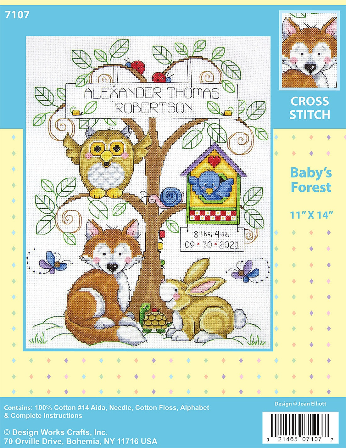Design Works Counted Cross Stitch Kit 11"X14"-Baby's Forest (14 Count)