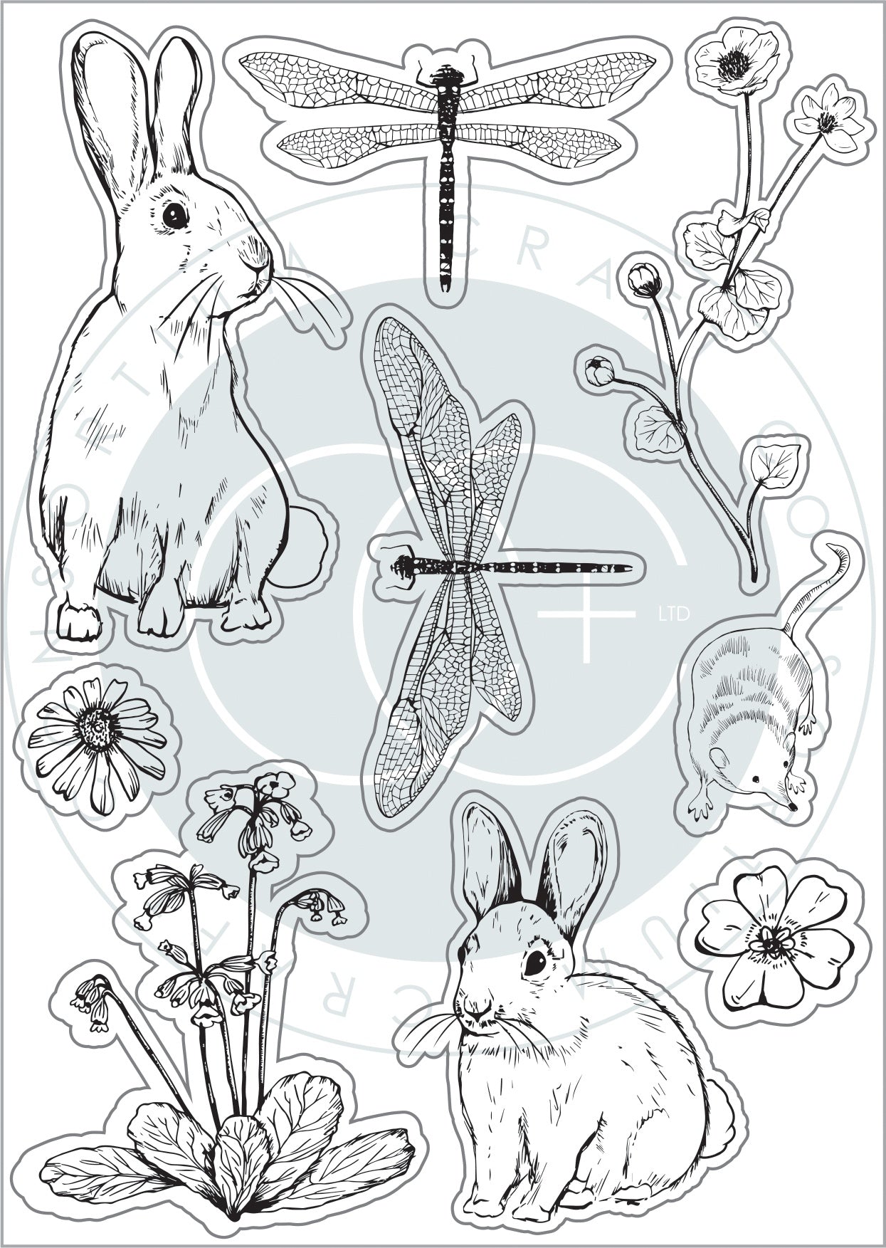 Craft Consortium A5 Clear Stamps-Wildflower Meadow