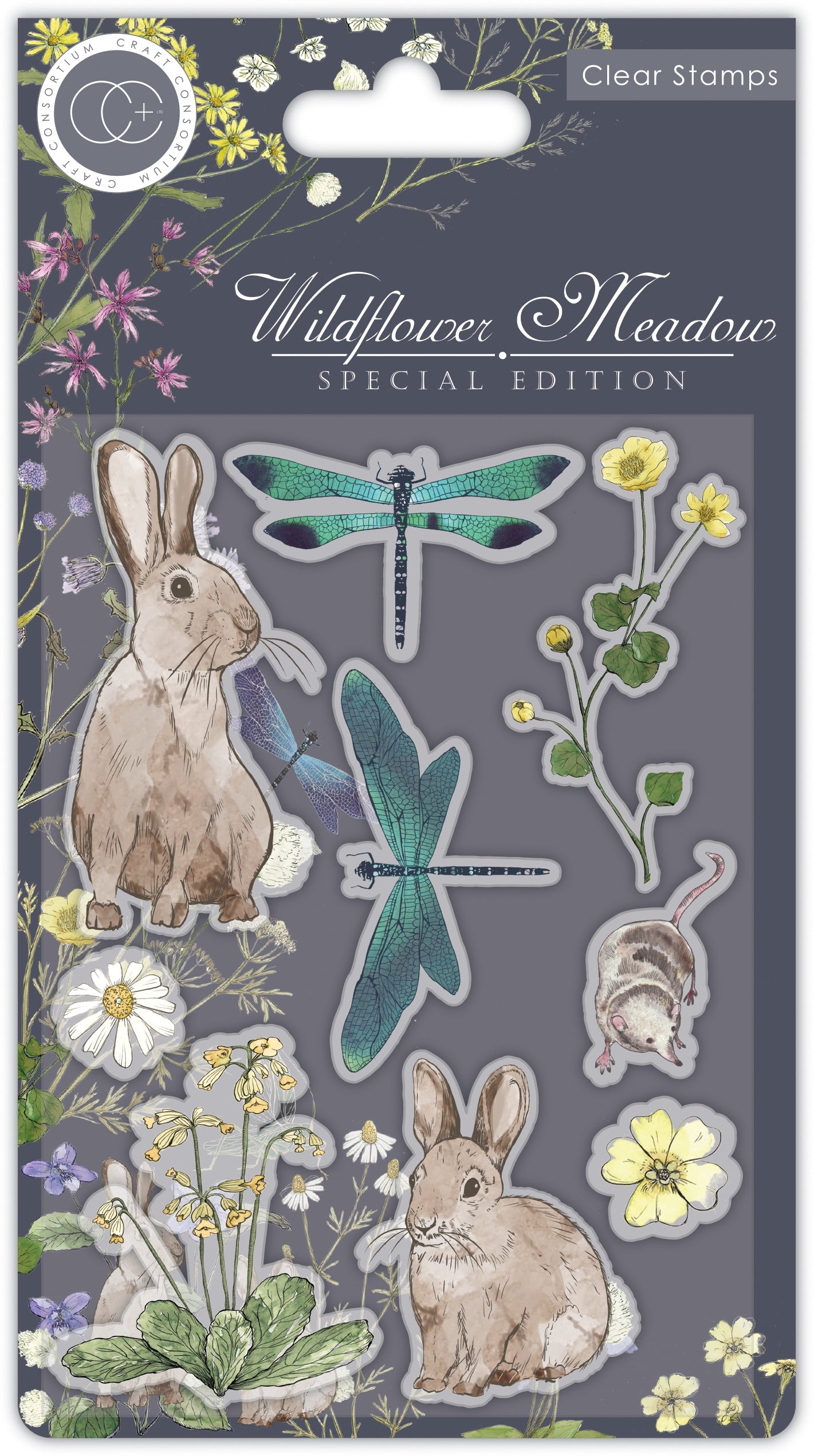Craft Consortium A5 Clear Stamps-Wildflower Meadow
