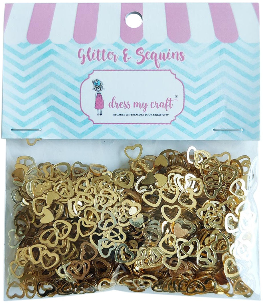 Dress My Craft Sequins 8gms-Golden Heart