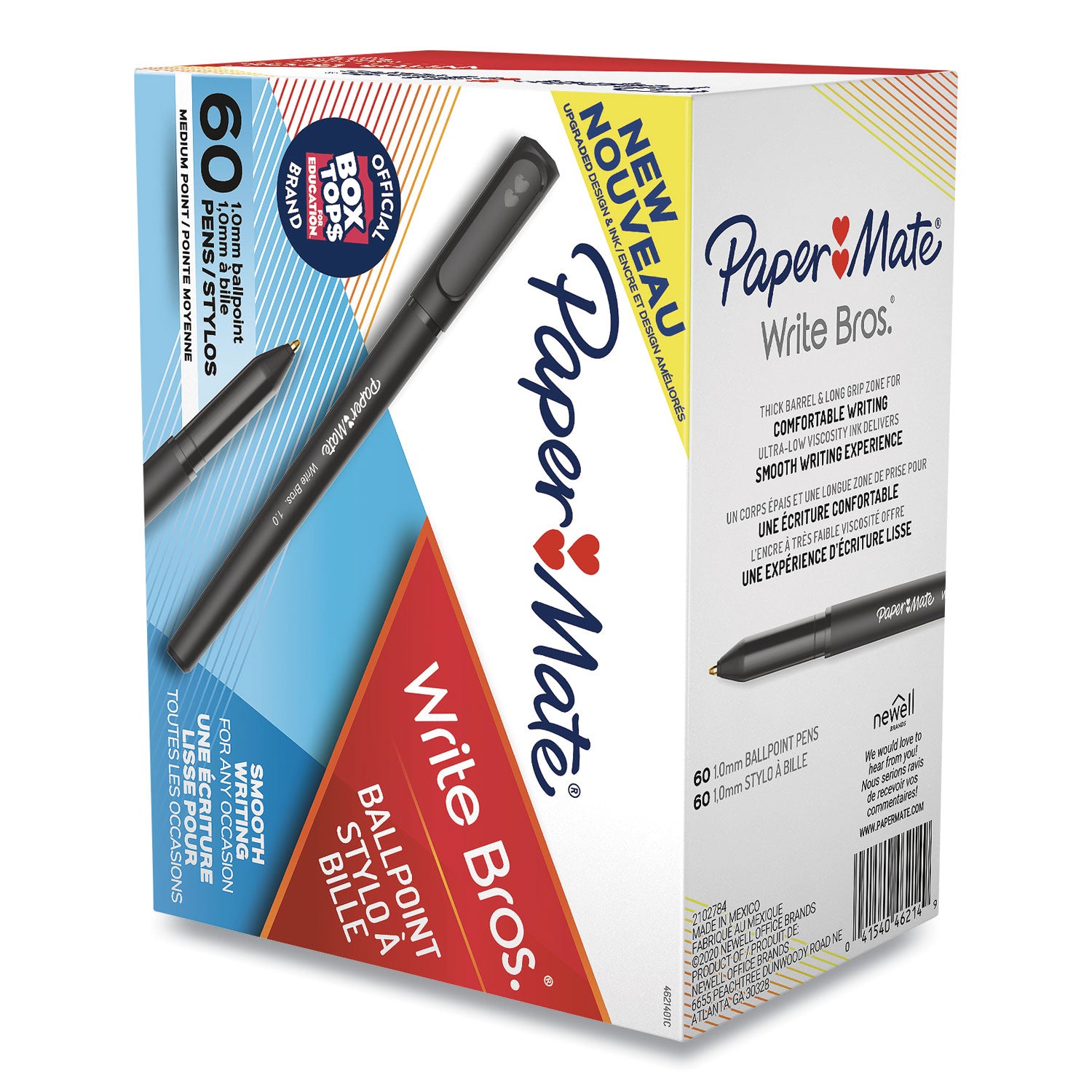 Paper Mate® Write Bros Stick Ballpoint Pen, Black Ink, 1mm, 60/Pack