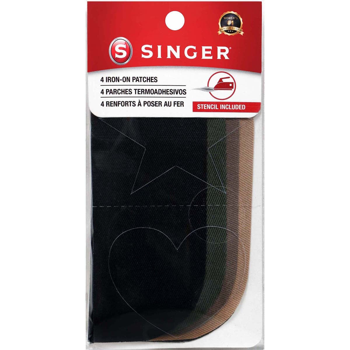 Singer Iron-on Twill Patches 5"X5" 4/Pkg-Dark