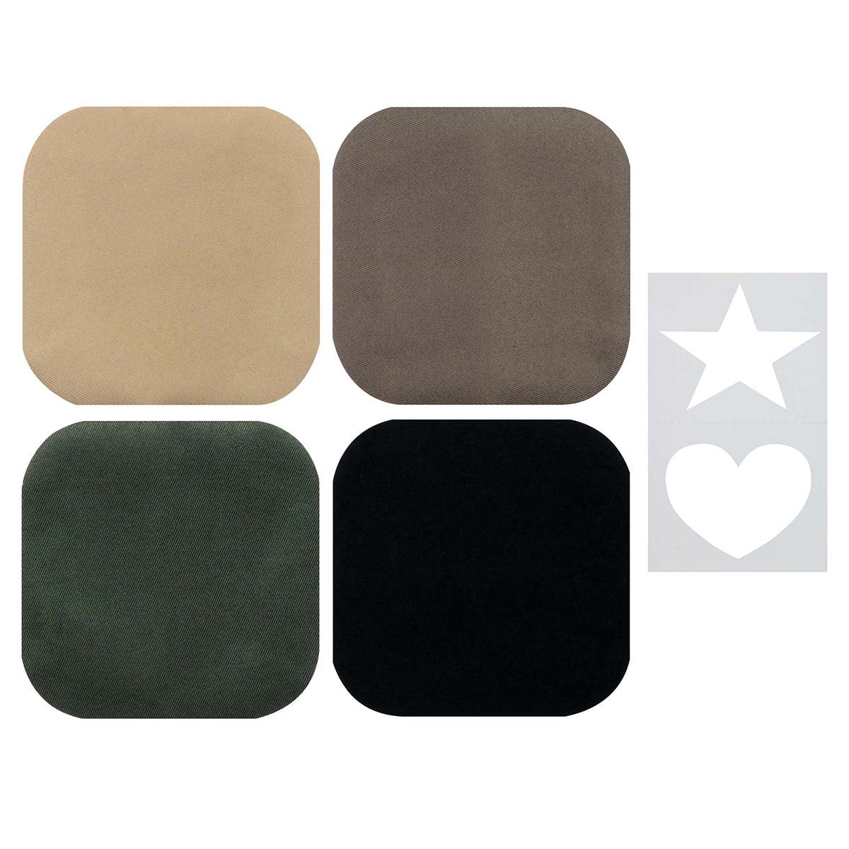 Singer Iron-on Twill Patches 5"X5" 4/Pkg-Dark