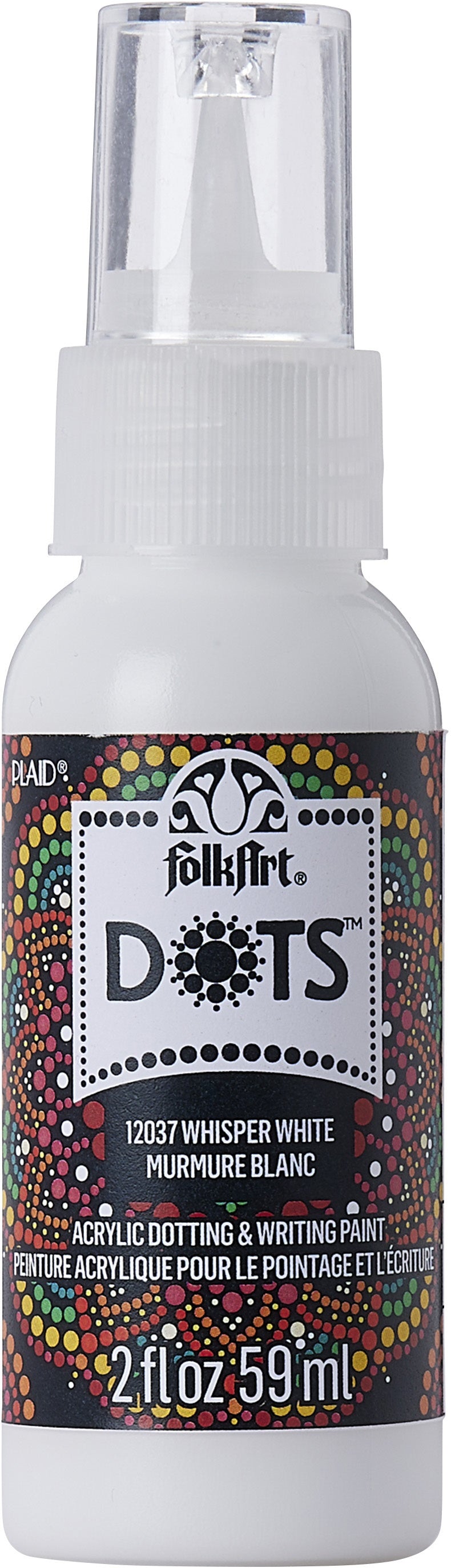 Folkart Dots Acrylic Paint 2oz-Whisper White