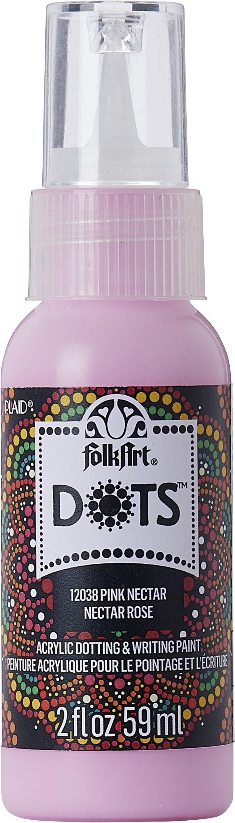 Folkart Dots Acrylic Paint 2oz-Pink Nectar