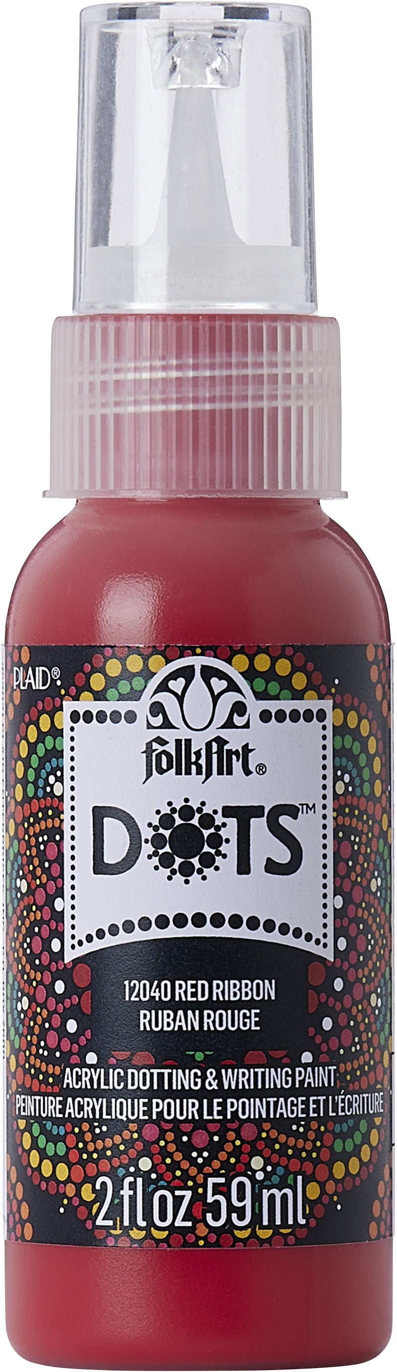 Folkart Dots Acrylic Paint 2oz-Red Ribbon
