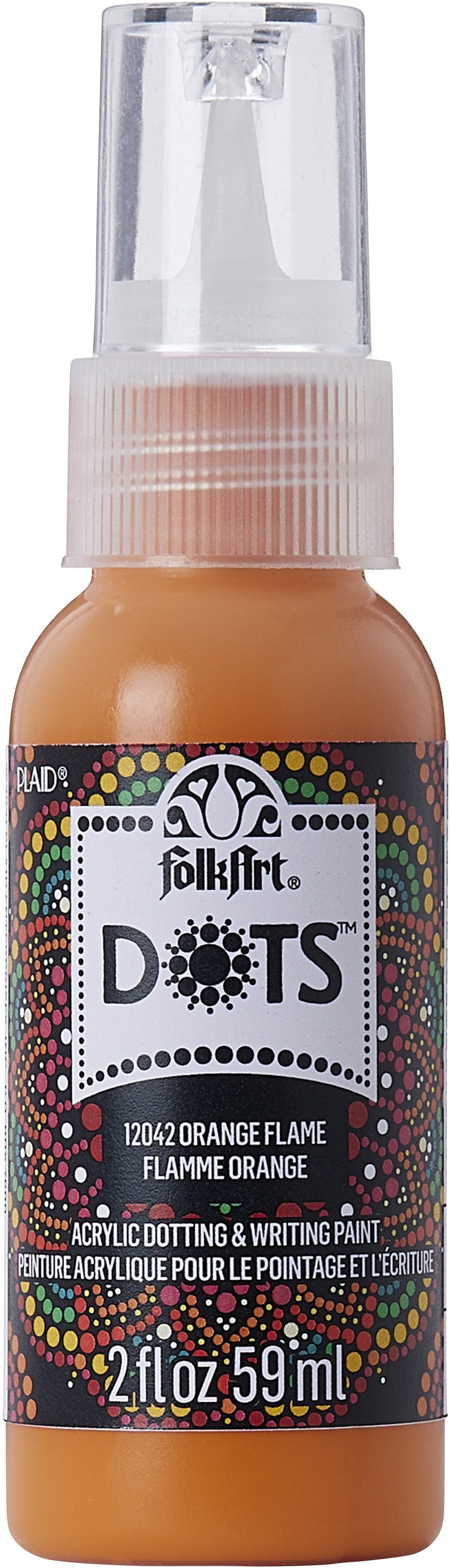 Folkart Dots Acrylic Paint 2oz-Orange Flame