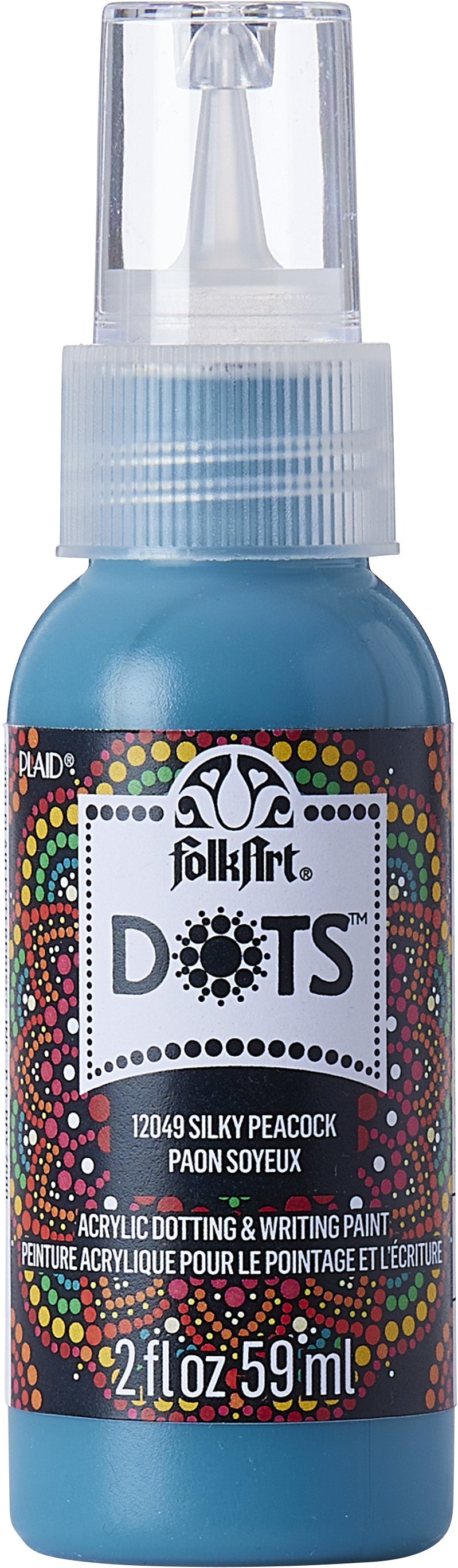 Folkart Dots Acrylic Paint 2oz-Silky Peacock