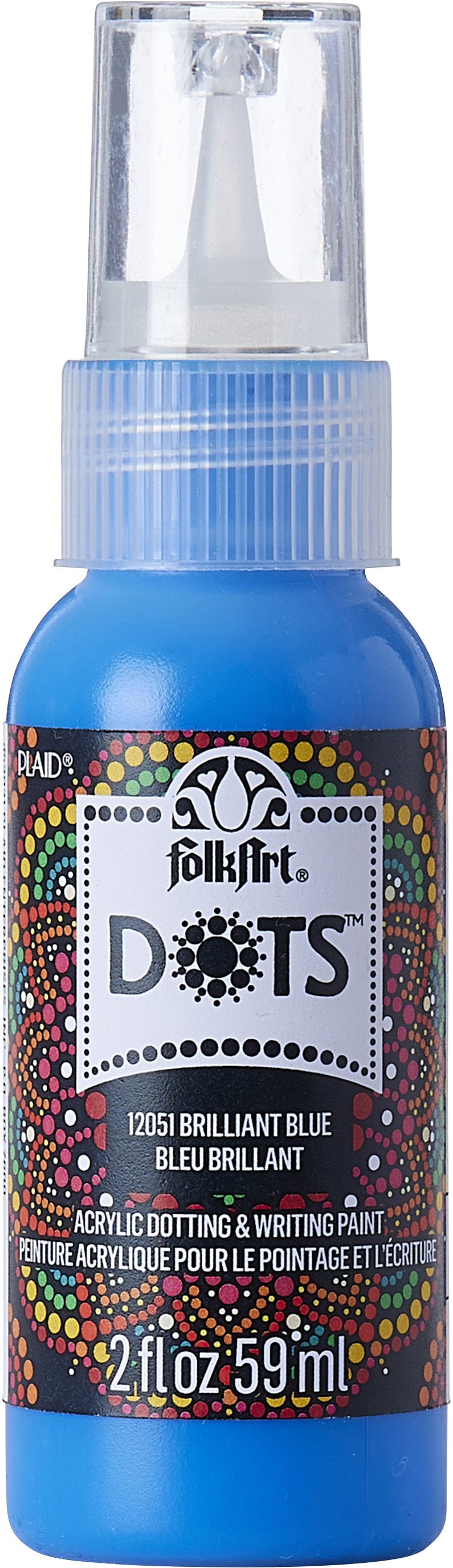 Folkart Dots Acrylic Paint 2oz-Brilliant Blue
