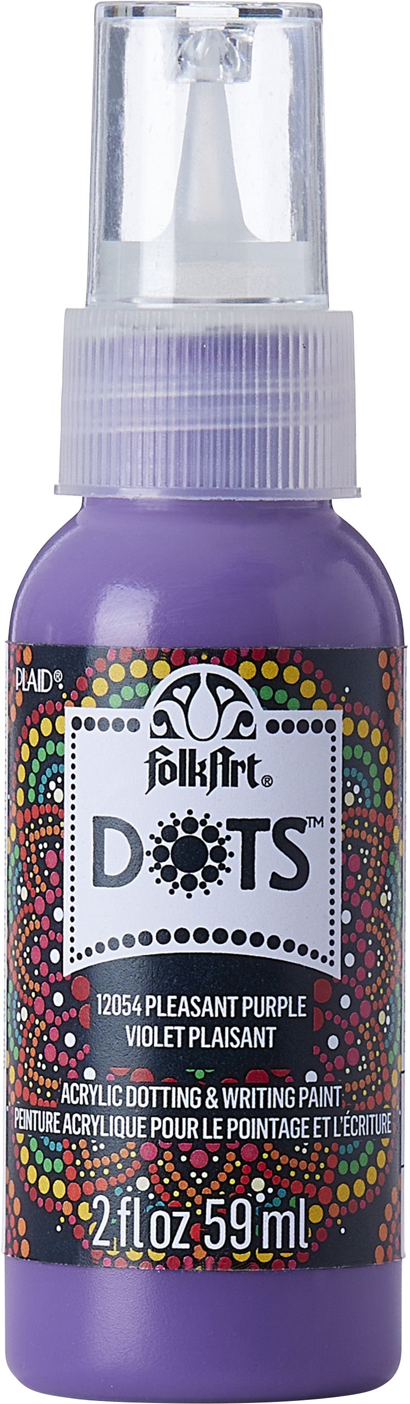 Folkart Dots Acrylic Paint 2oz-Pleasant Purple