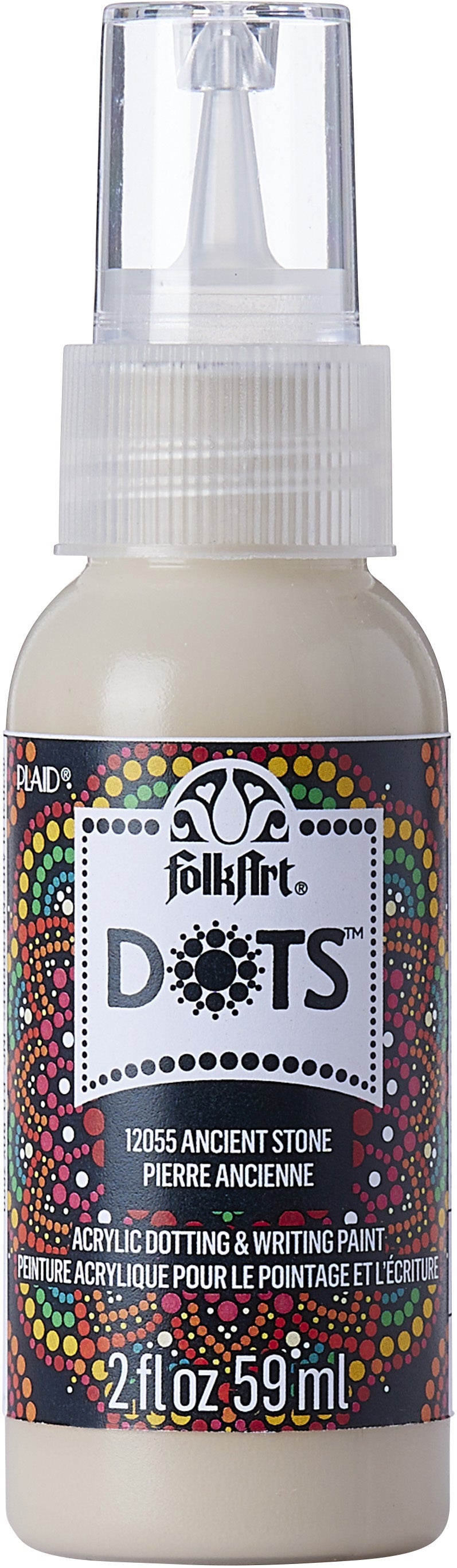 Folkart Dots Acrylic Paint 2oz-Ancient Stone