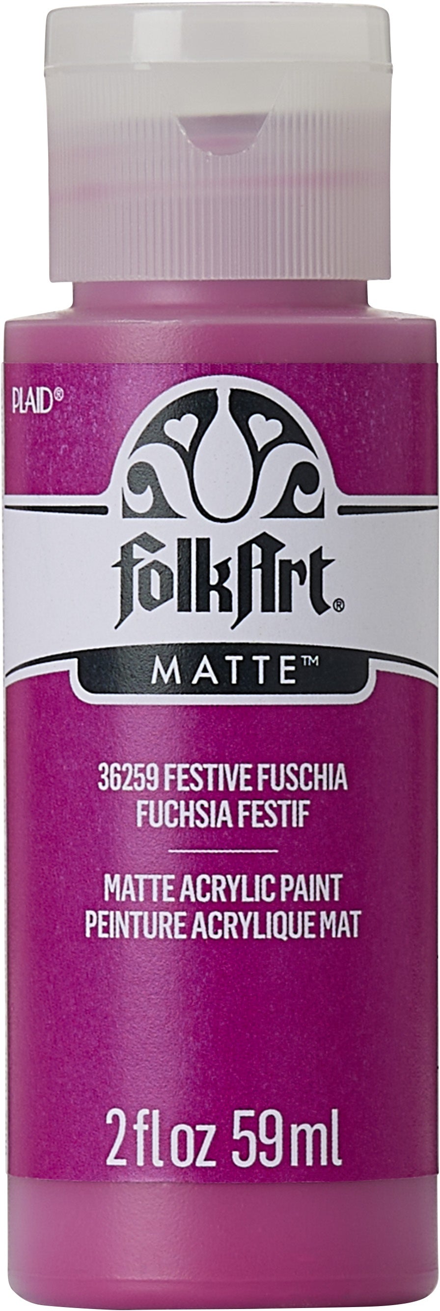Folkart Matte Acrylic Paint 2oz-Festive Fuschia