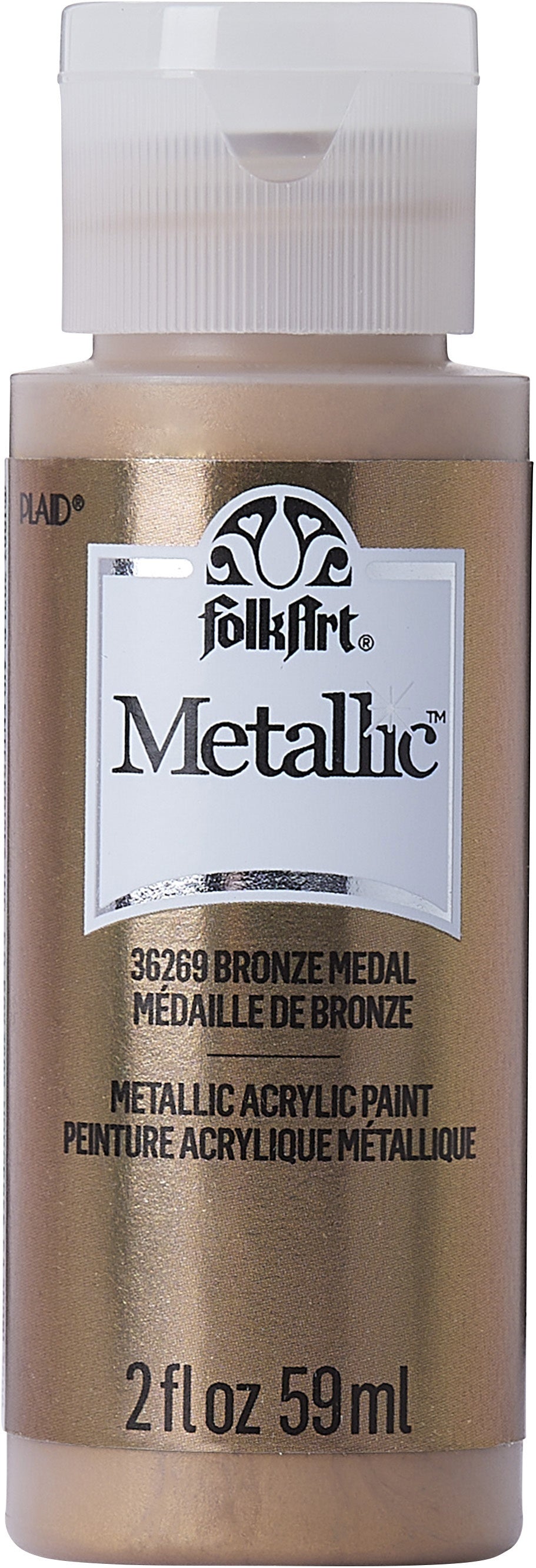 FolkArt Metallic Acrylic Paint 2oz-Bronze Metal