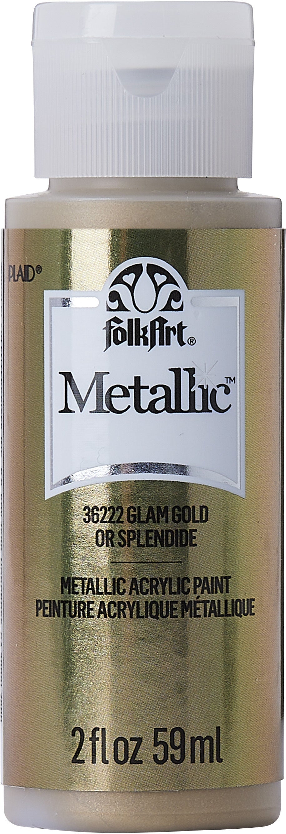 FolkArt Metallic Acrylic Paint 2oz-Glam Gold