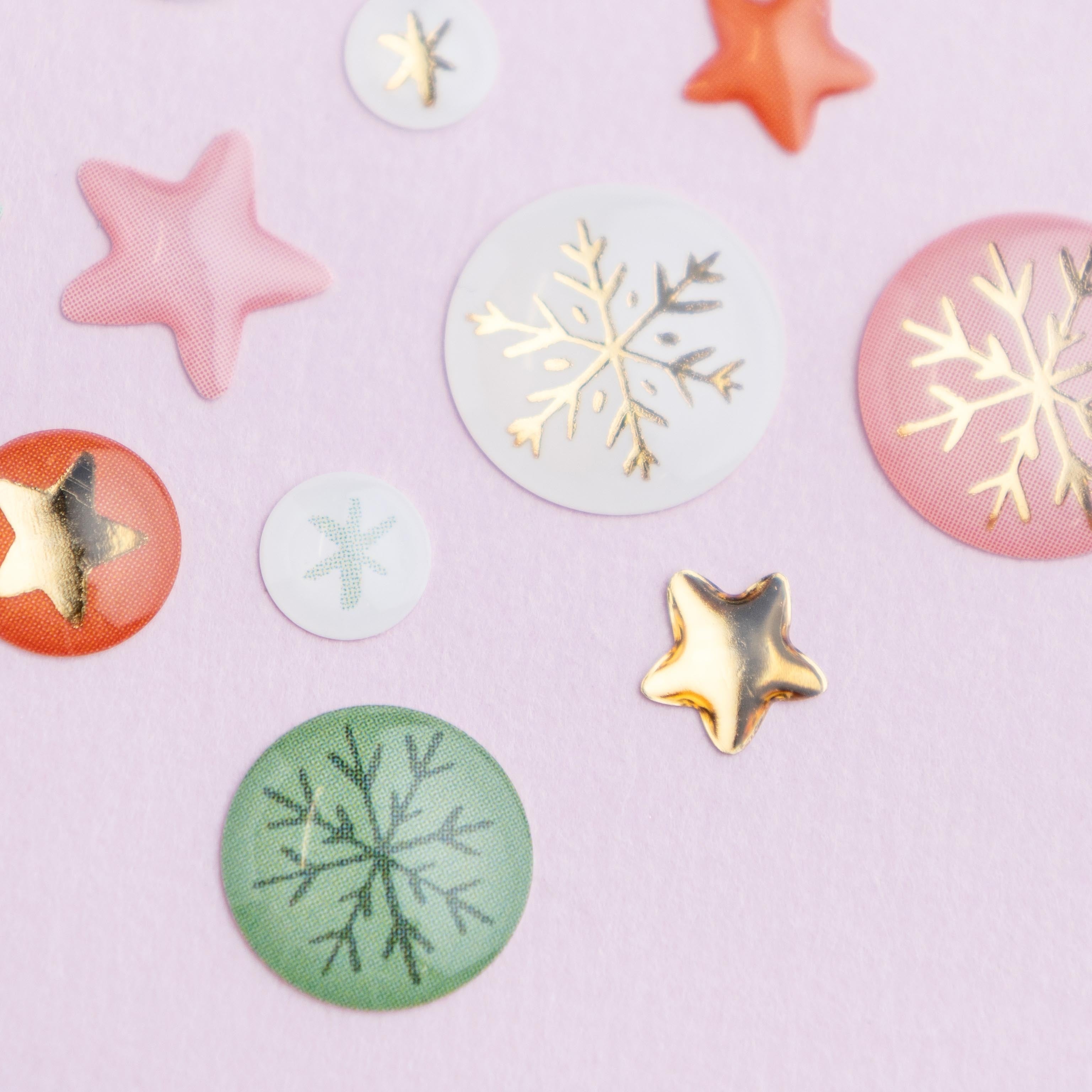 Mittens & Mistletoe Enamel Dots 62/Pkg-
