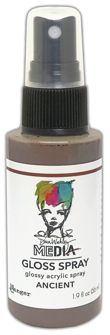 Dina Wakley Media Metallic Gloss Sprays 2oz-Ancient