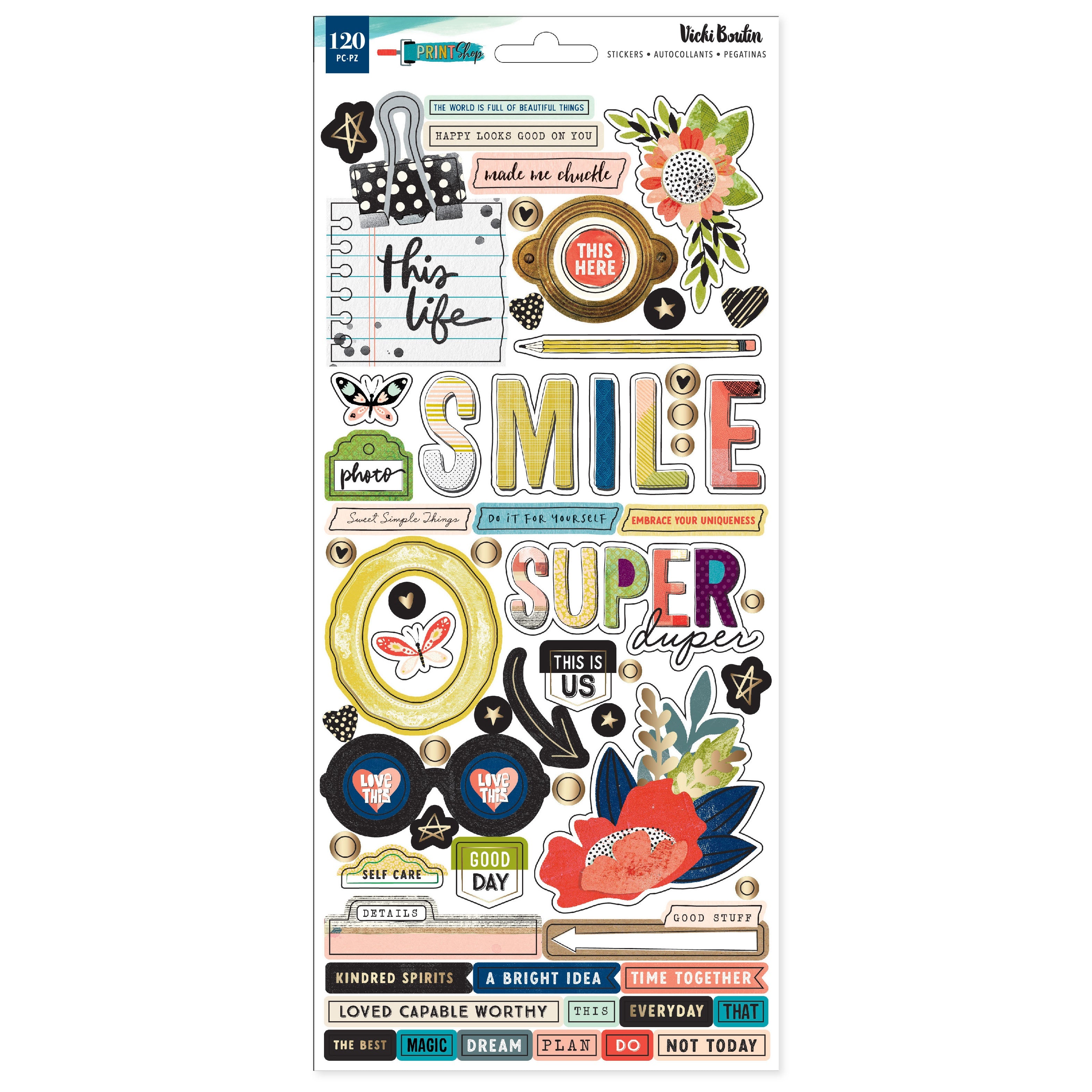 Vicki Boutin Print Shop Cardstock Stickers 6"X12" 120/Pkg-Accents & Phrases