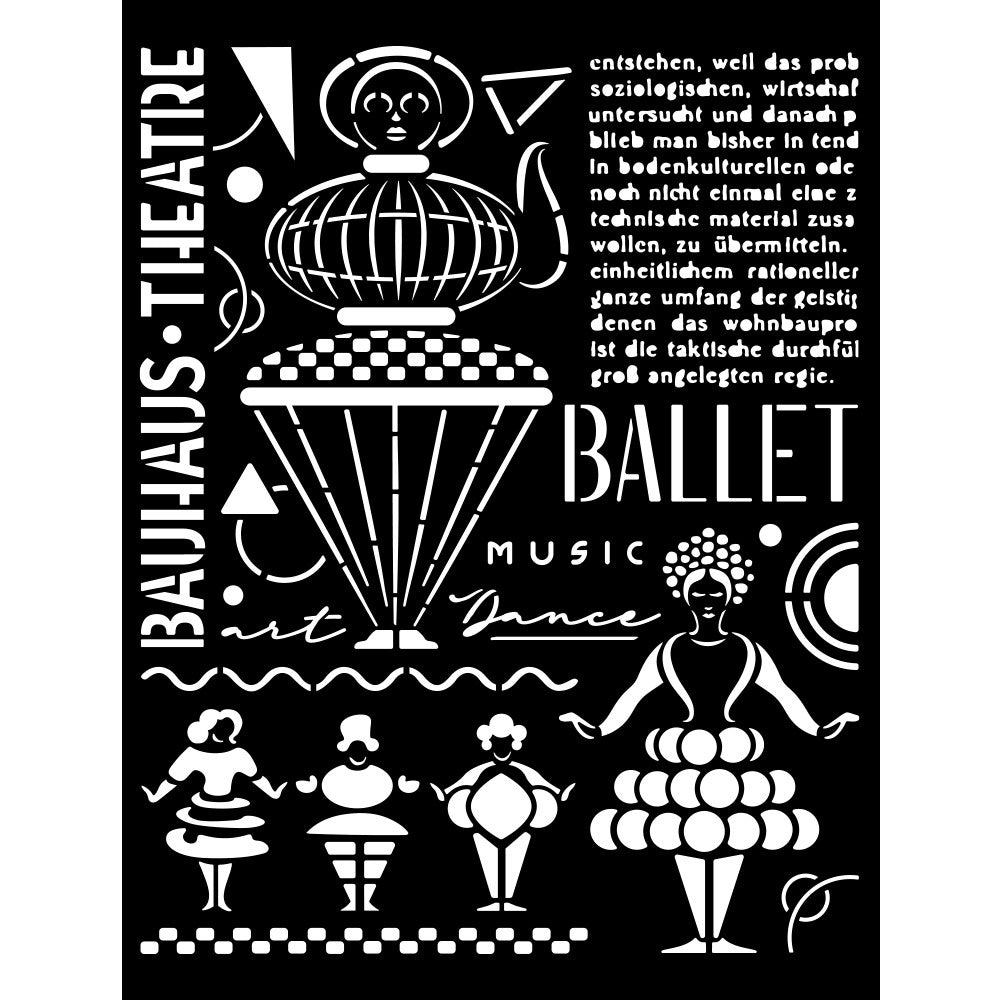 Stamperia Stencil 7.87"X9.84"-Theatre, Bauhaus
