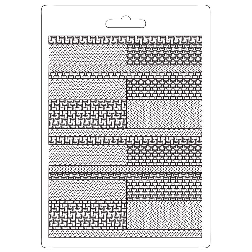 Stamperia Soft Maxi Mould A5-Textile Pattern, Bauhaus