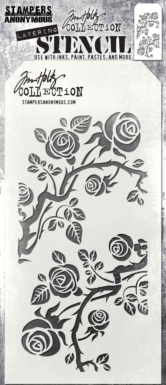 Tim Holtz Layered Stencil 4.125"X8.5"-Thorned