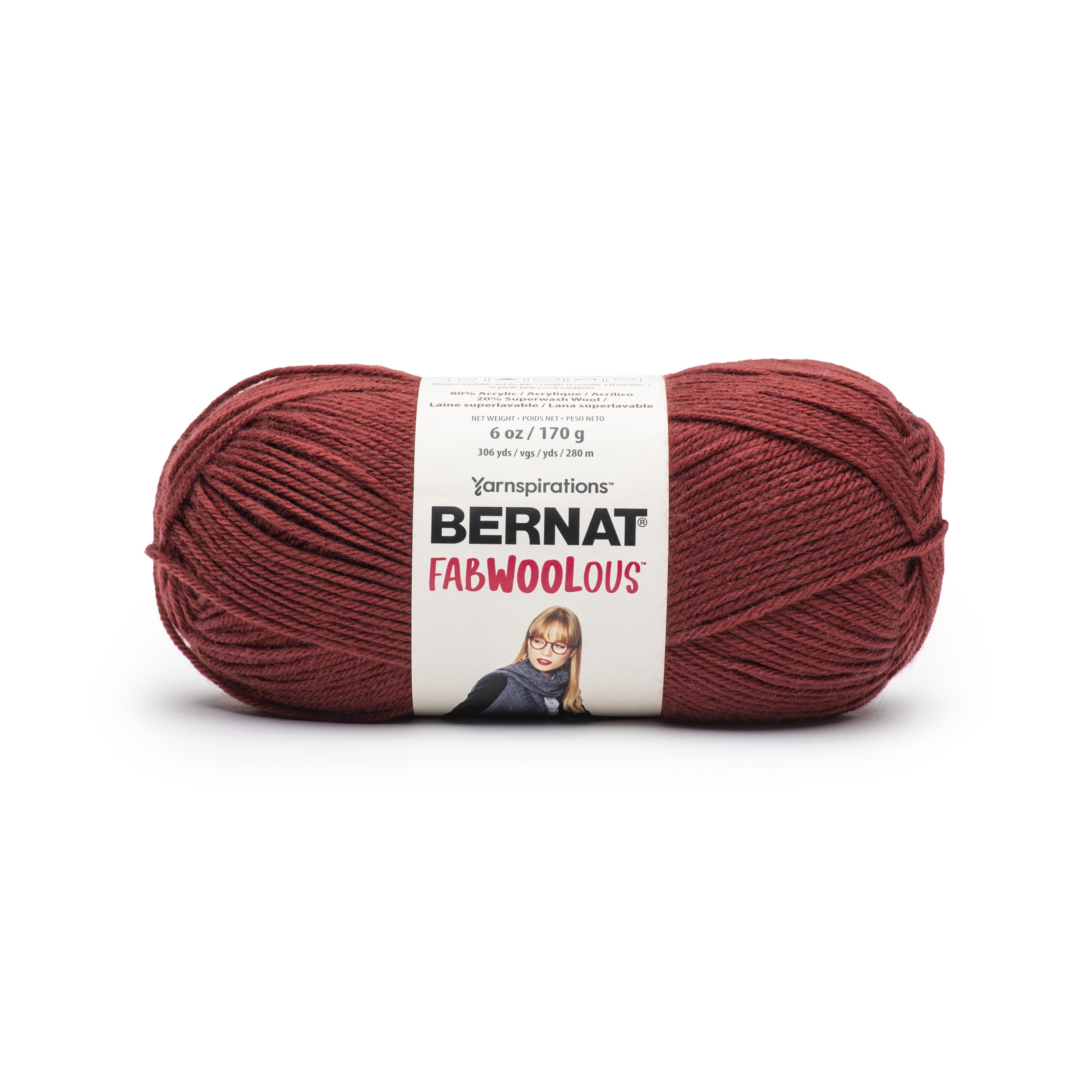Bernat Fabwoolous Yarn-Red Brick
