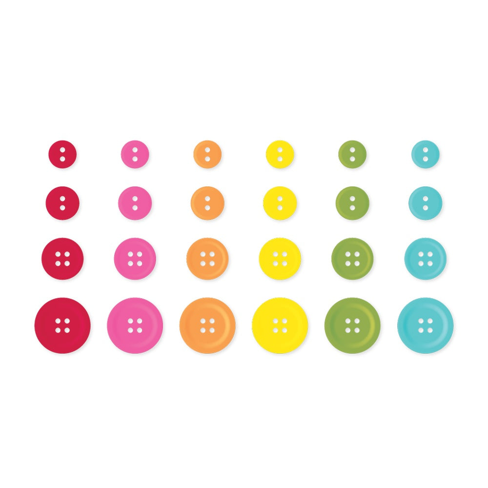 Color Vibe Buttons 24/Pkg-Brights