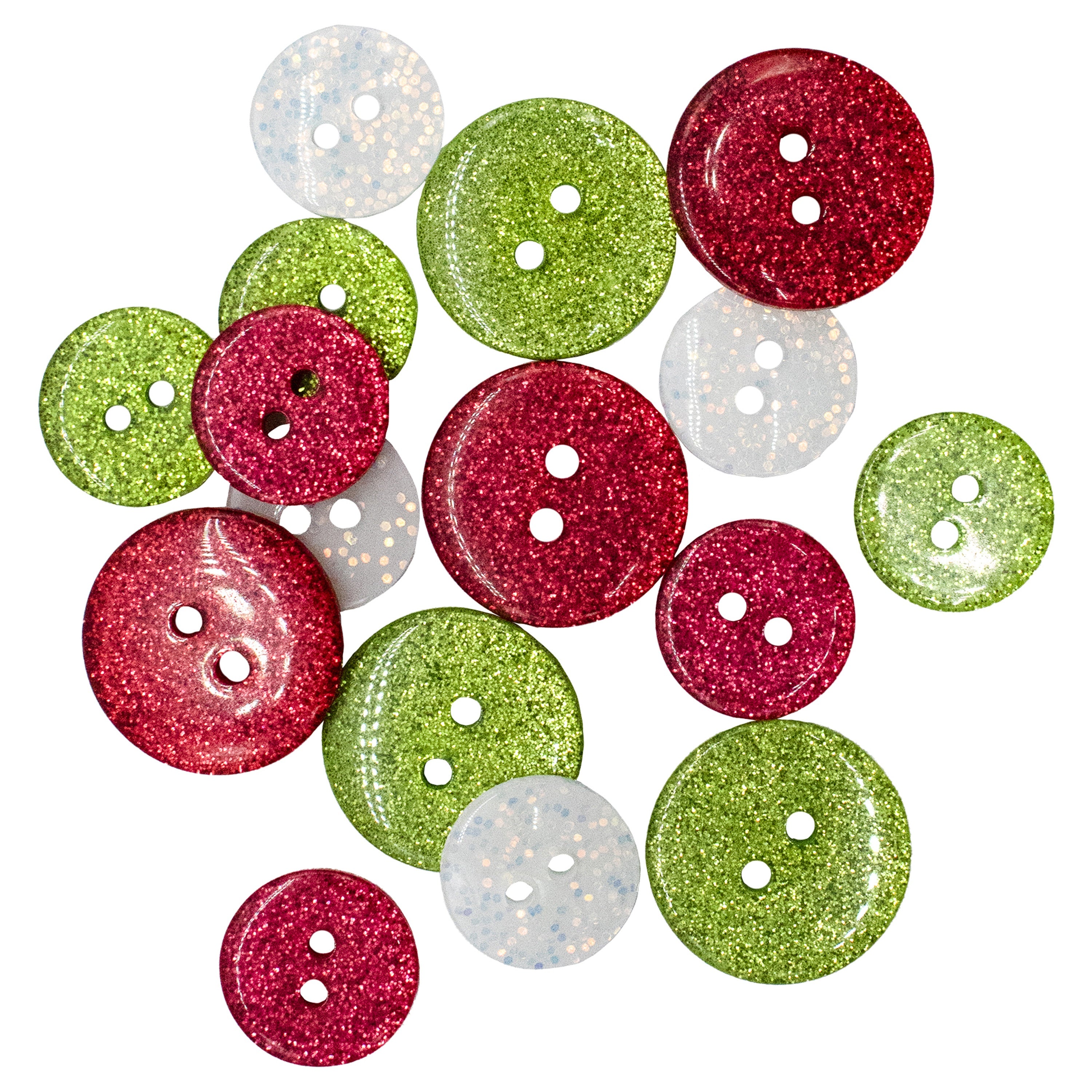 Buttons Galore Christmas Themed Buttons-Santa's Sparkle 16/Pkg