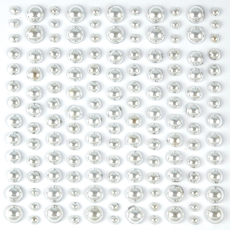 Craft Consortium Essential Adhesive Pearls 143/Pkg-Silver