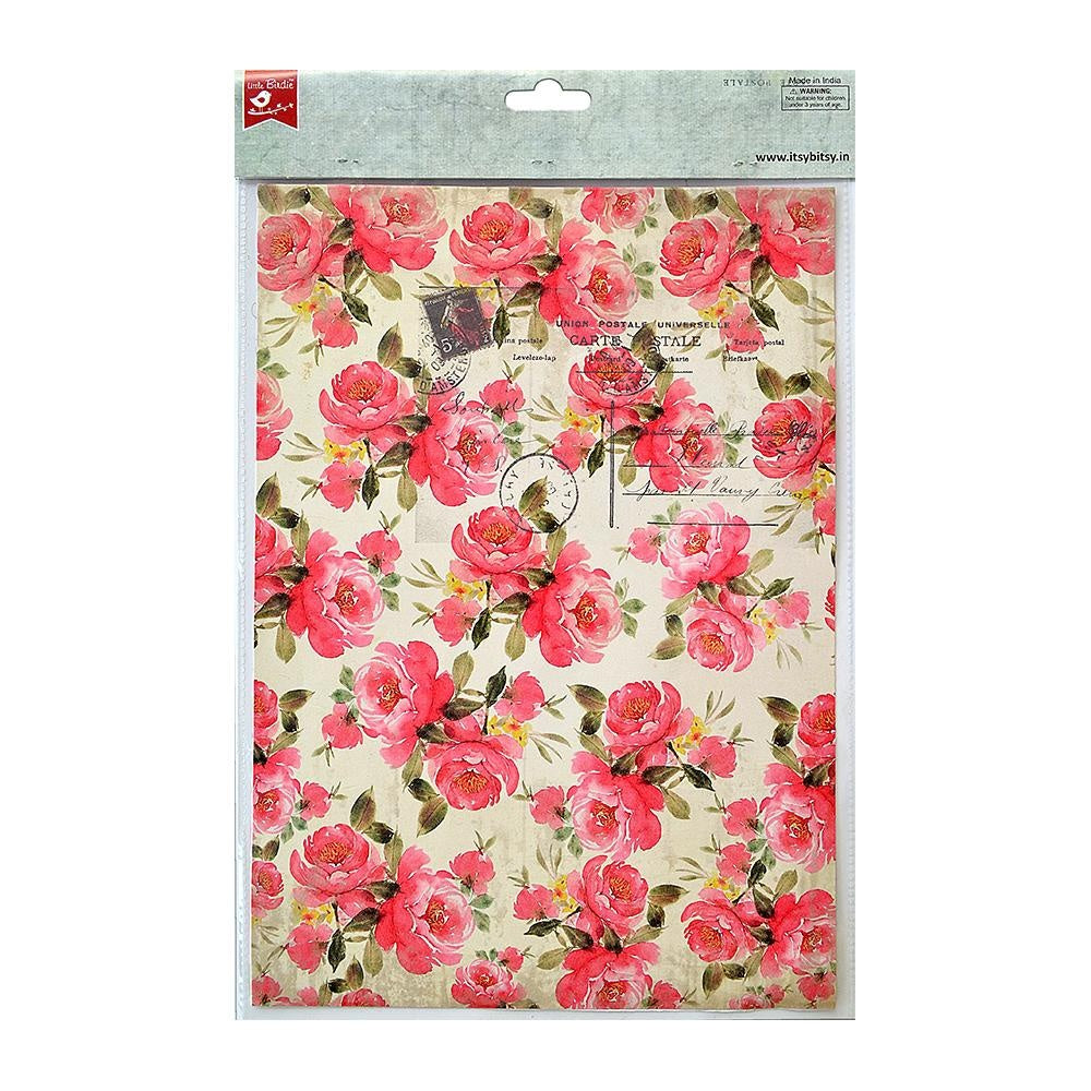Little Birdie Decoupage Paper A4 4/Pkg-Blossoming Elegance