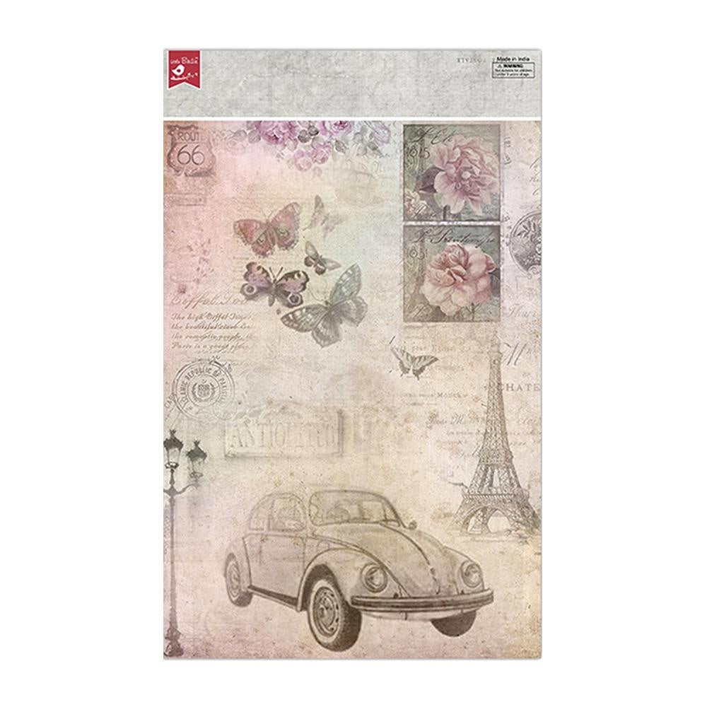 Little Birdie Decoupage Paper A4 4/Pkg-Antique Essense