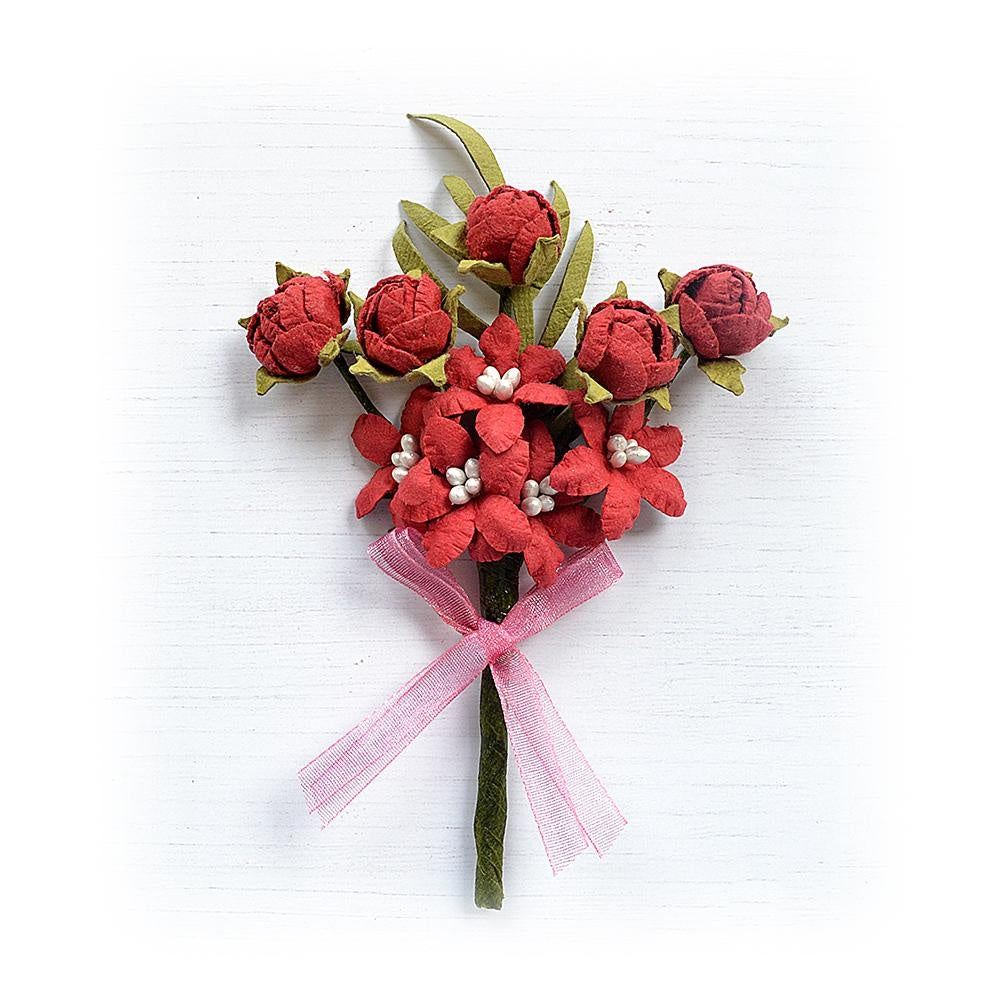 Little Birdie Dillan Paper Bouquet 1/Pkg-Love and Roses
