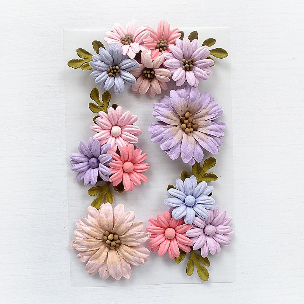 Little Birdie Fairy Garden Paper Flowers 5/Pkg-Fairy Sparkle