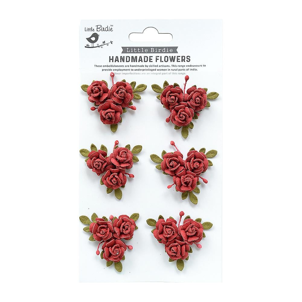 Little Birdie Francisca Paper Flowers 6/Pkg-Love and Roses