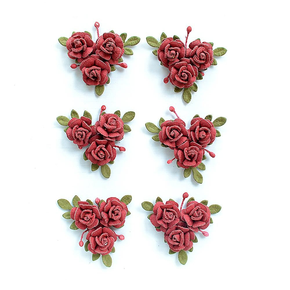 Little Birdie Francisca Paper Flowers 6/Pkg-Love and Roses