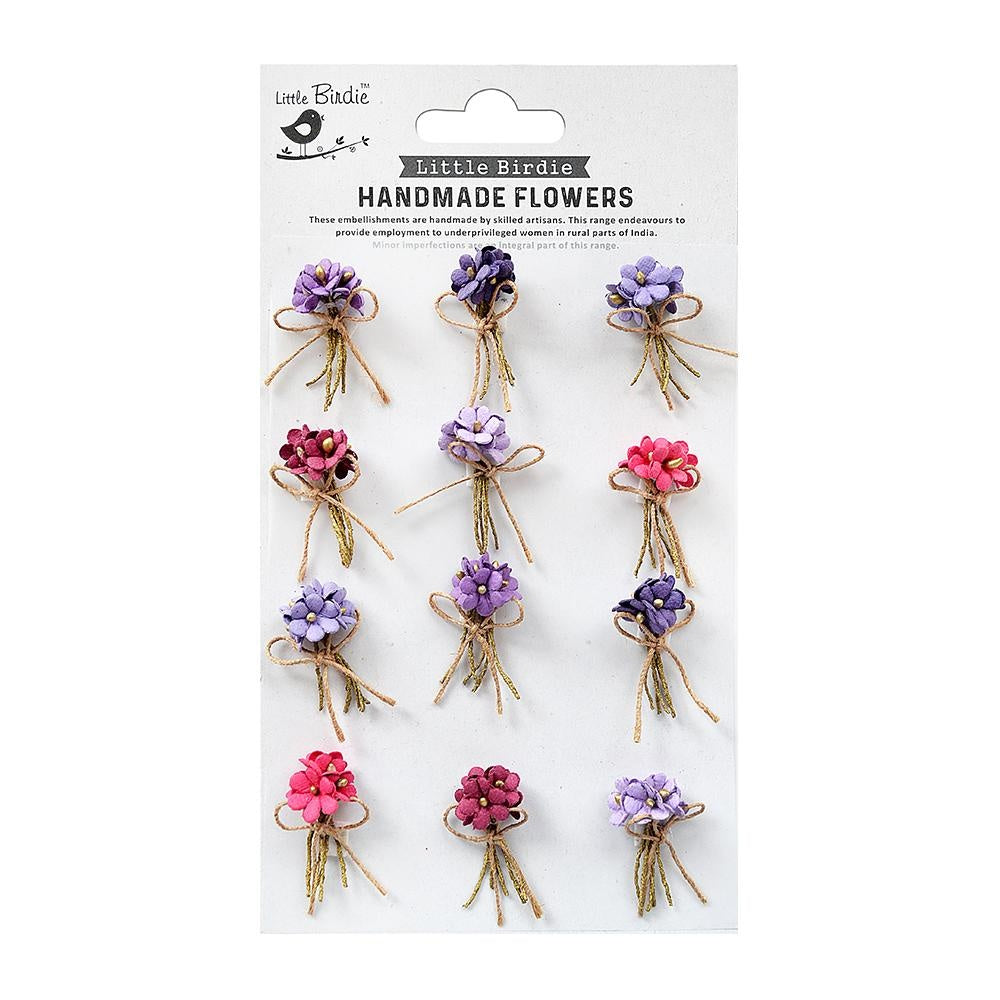 Little Birdie Paper Bouquet 12/Pkg-Birds And Berries