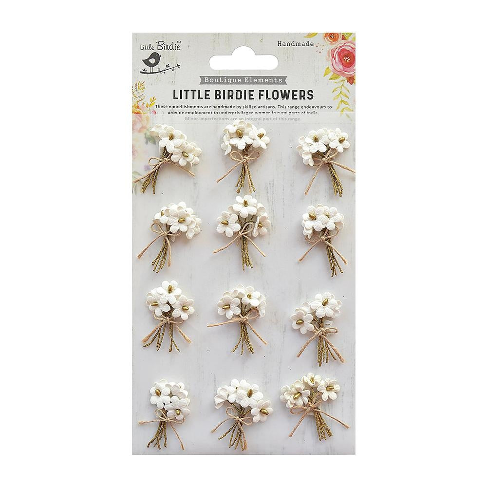 Little Birdie Paper Bouquet 12/Pkg-Moon Light
