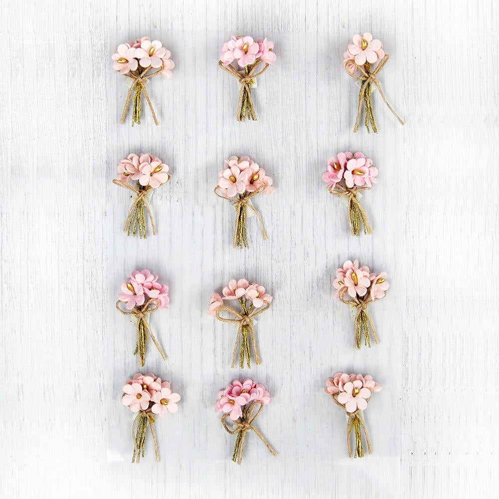 Little Birdie Paper Bouquet 12/Pkg-Pearl Pink