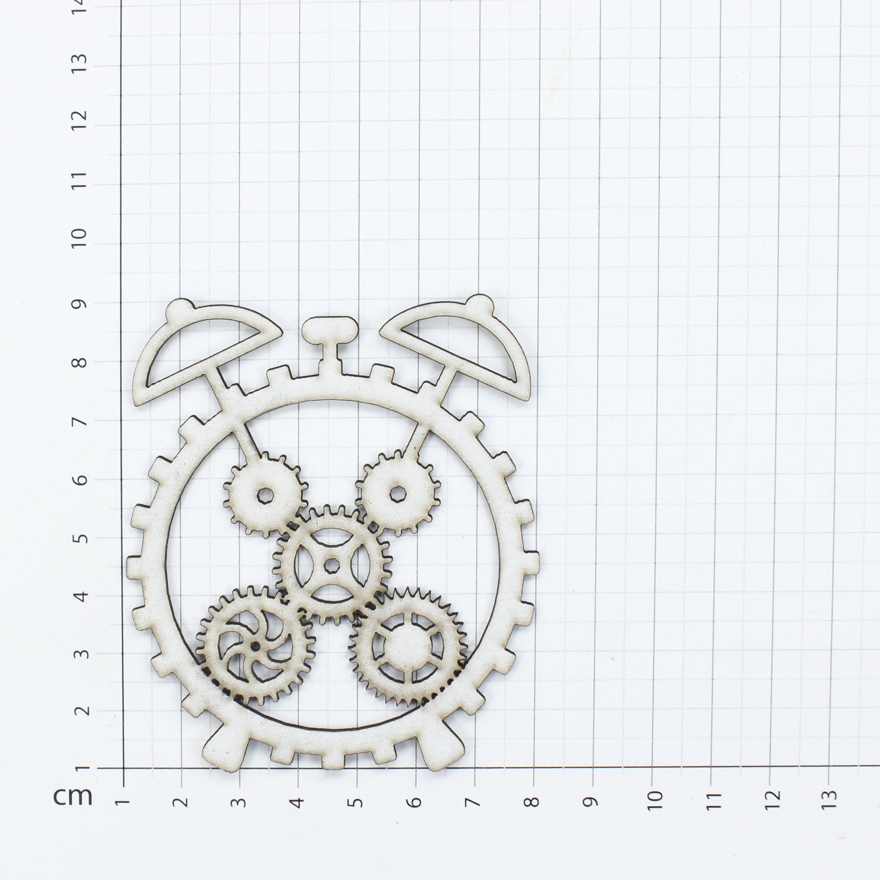 Little Birdie Primed Chipboard-Cog Clock