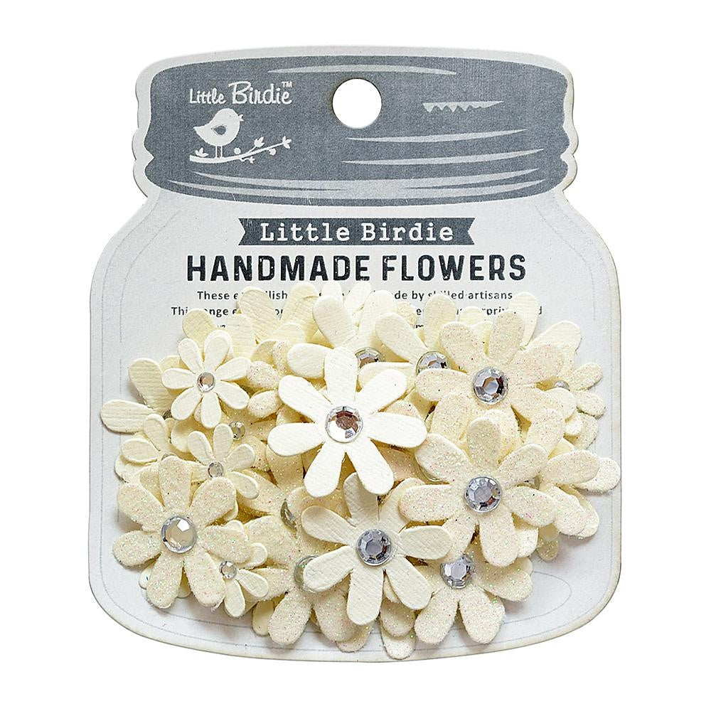 Little Birdie Sparkle Florettes Paper Flowers 60/Pkg-Amor Mio