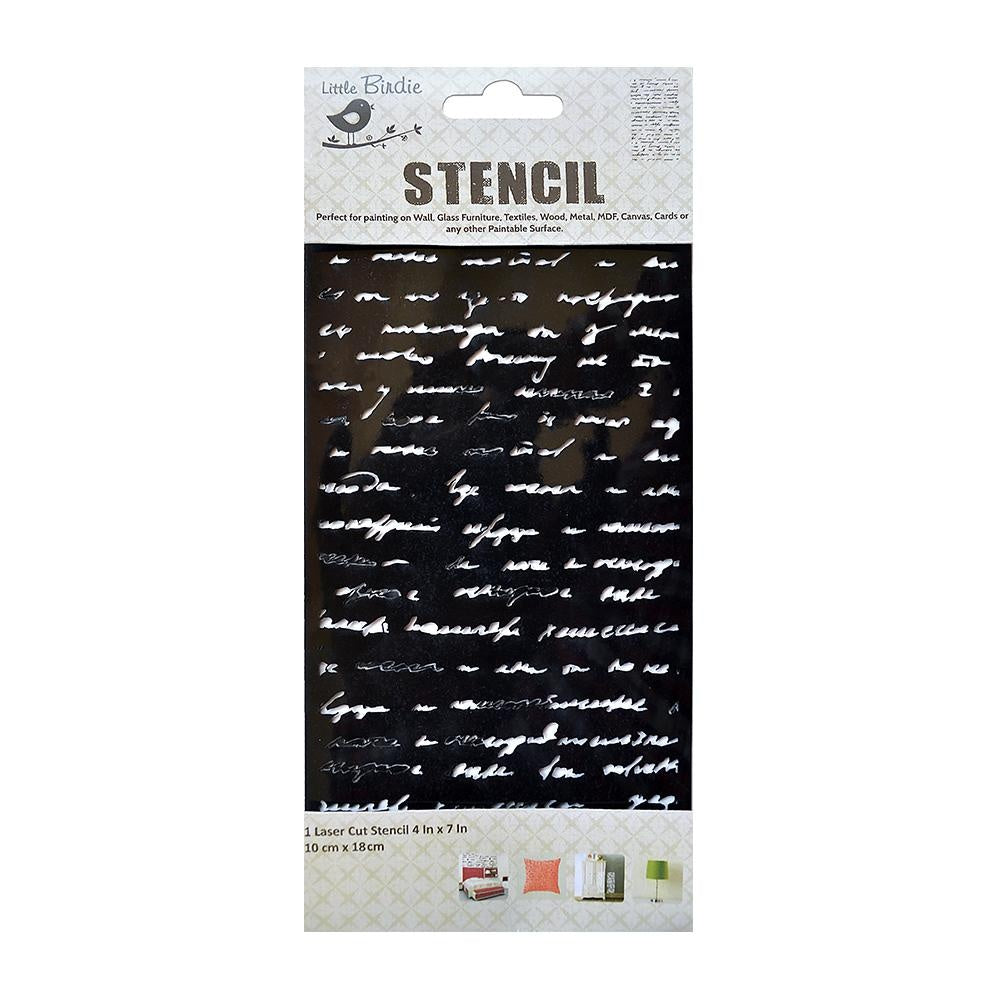 Little Birdie Stencil 10cmX18cm 1/Pkg-Script Design