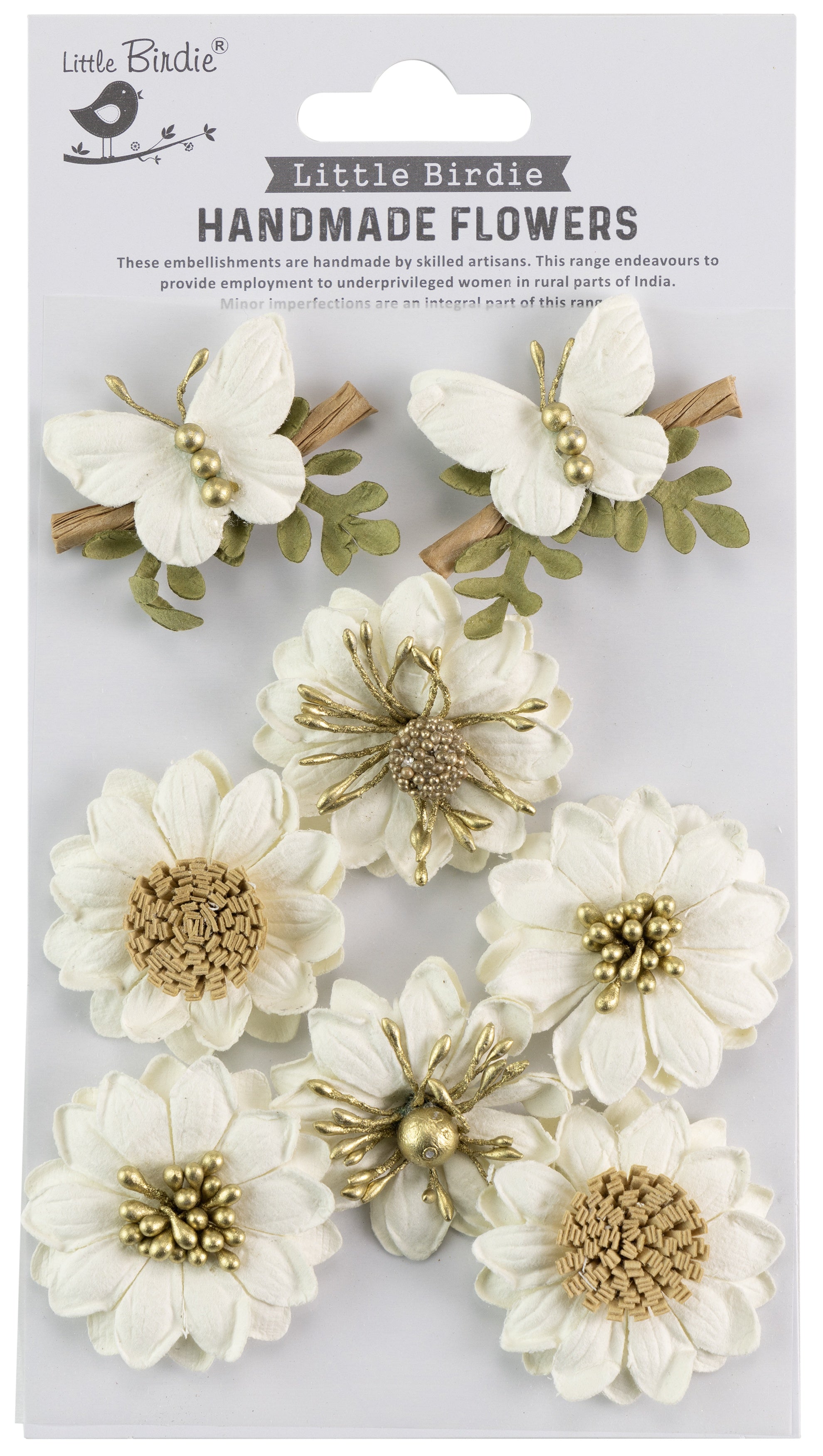 Little Birdie Arcadia Paper Flowers 8/Pkg-Amor Mio