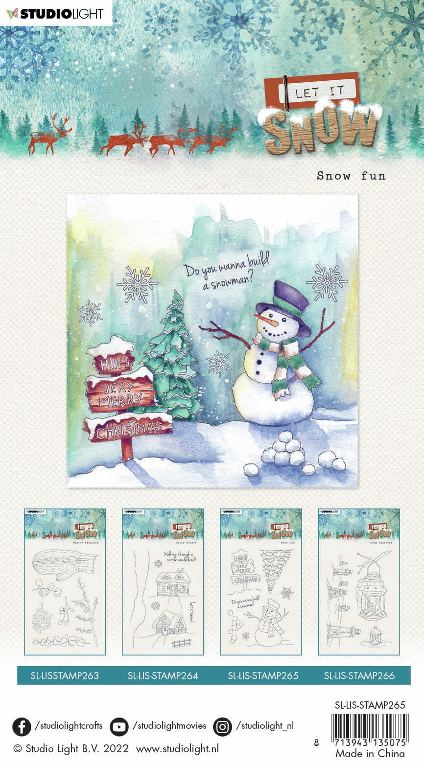 Studio Light Let It Snow Clear Stamps-Nr. 265, Snow Fun