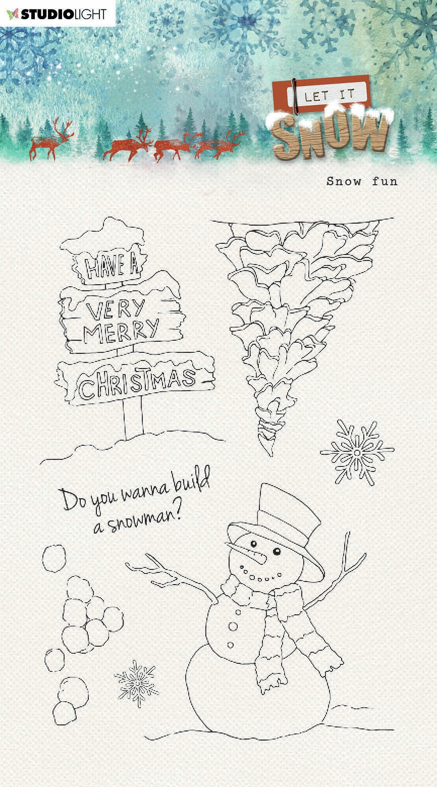 Studio Light Let It Snow Clear Stamps-Nr. 265, Snow Fun