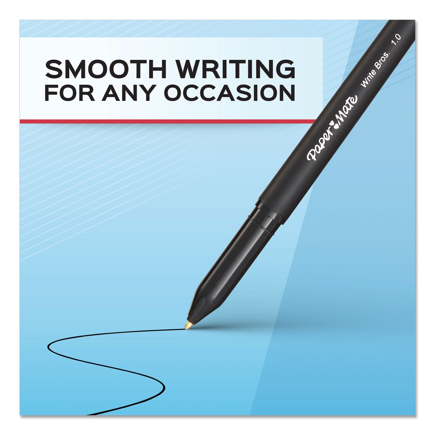 Paper Mate® Write Bros Stick Ballpoint Pen, Blue Ink, 1mm, Dozen