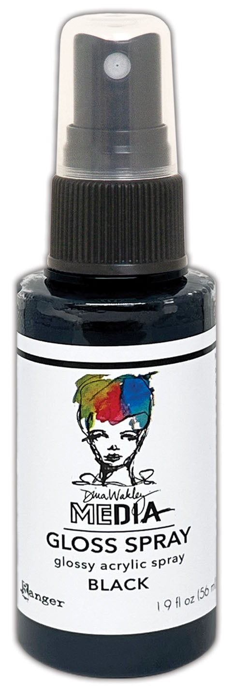 Dina Wakley Media Gloss Sprays 2oz-Black