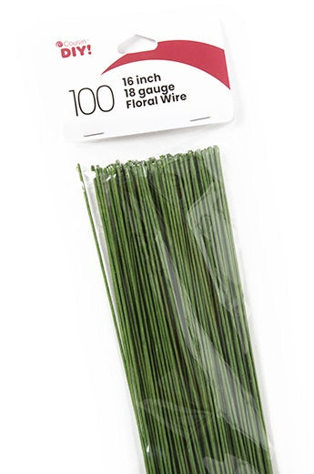 CousinDIY Floral Wire 18 Gauge 16" 100/Pkg-Green