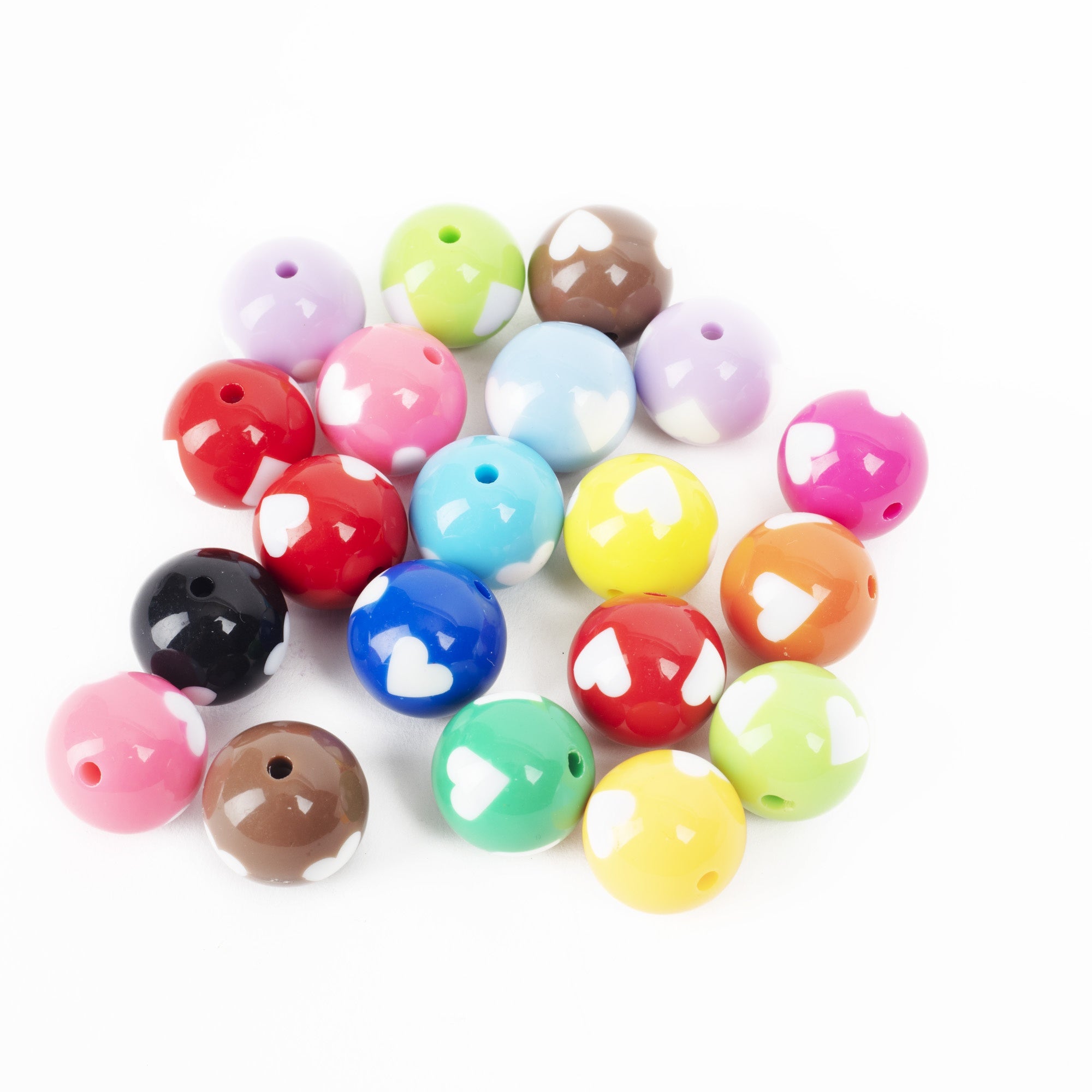 CousinDIY Bubblegum Bead 20mm 20/Pkg-Bright Hearts