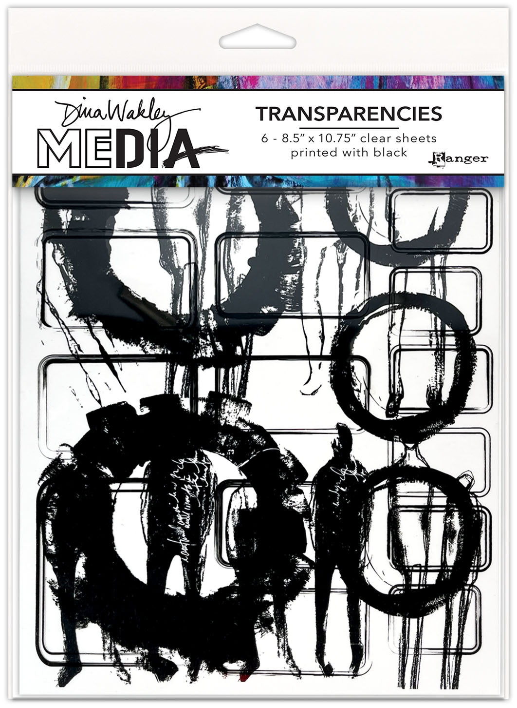 Dina Wakley Media Transparencies 8.5"X10.75" 2/Pkg-Frames & Figures Set 1