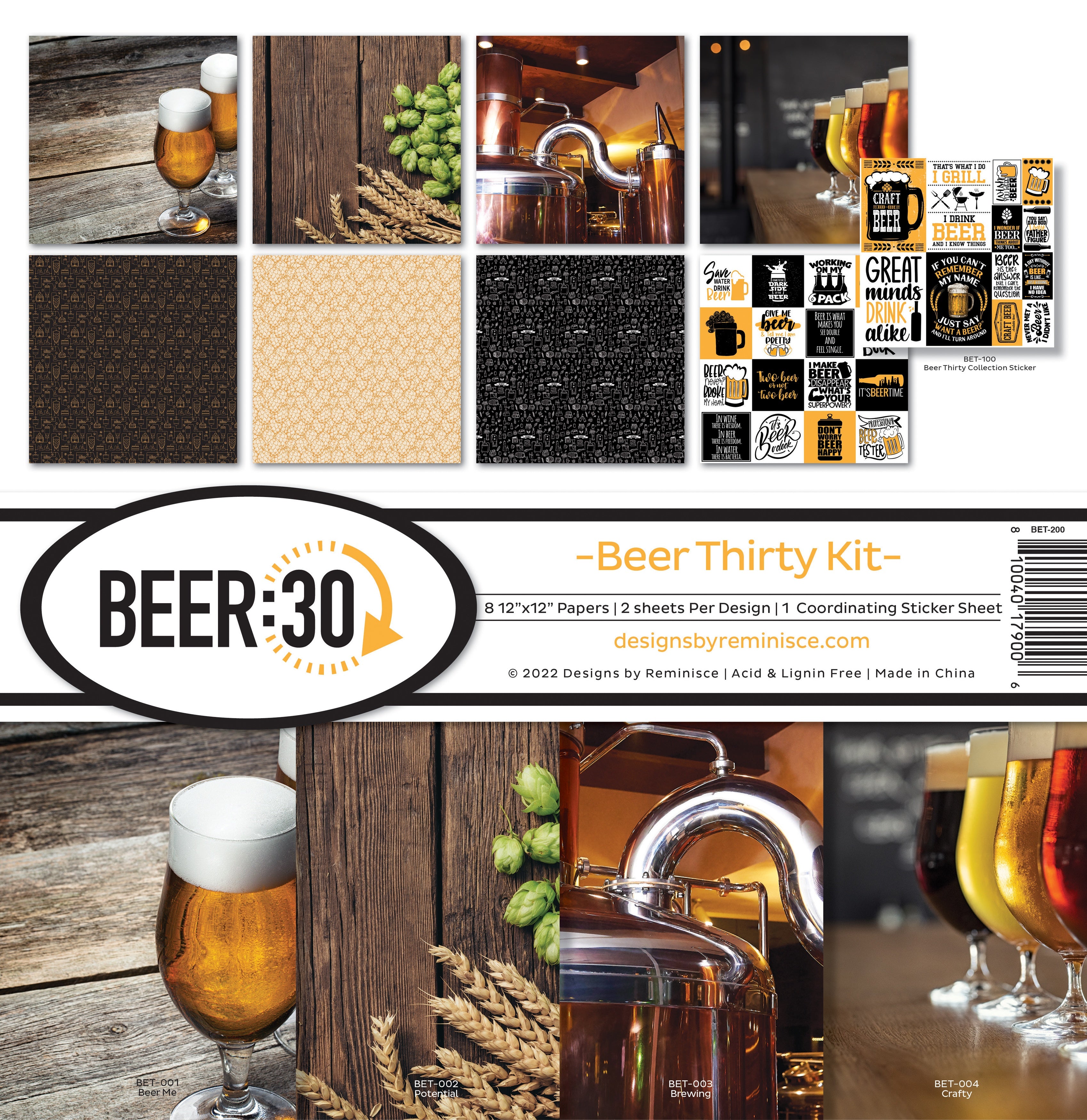 Reminisce Collection Kit 12"X12"-Beer Thirty